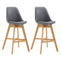 BARHOCKER 2er Set Dumir Kunstleder Grau - Grau, Leder (48/112/56cm) - DELUKE