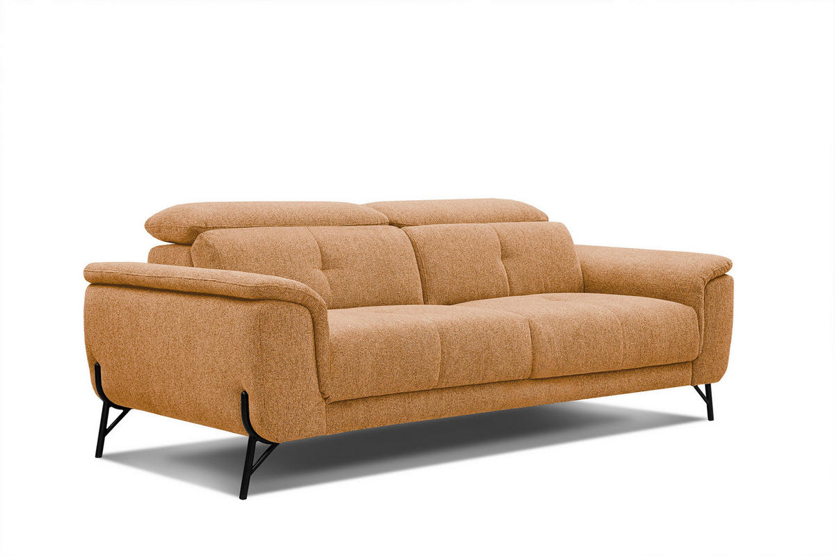 SOFA AVENA 3-Sitzer, orange - Orange, Holzwerkstoff/Textil (204/80/108cm) - Courtois Laville
