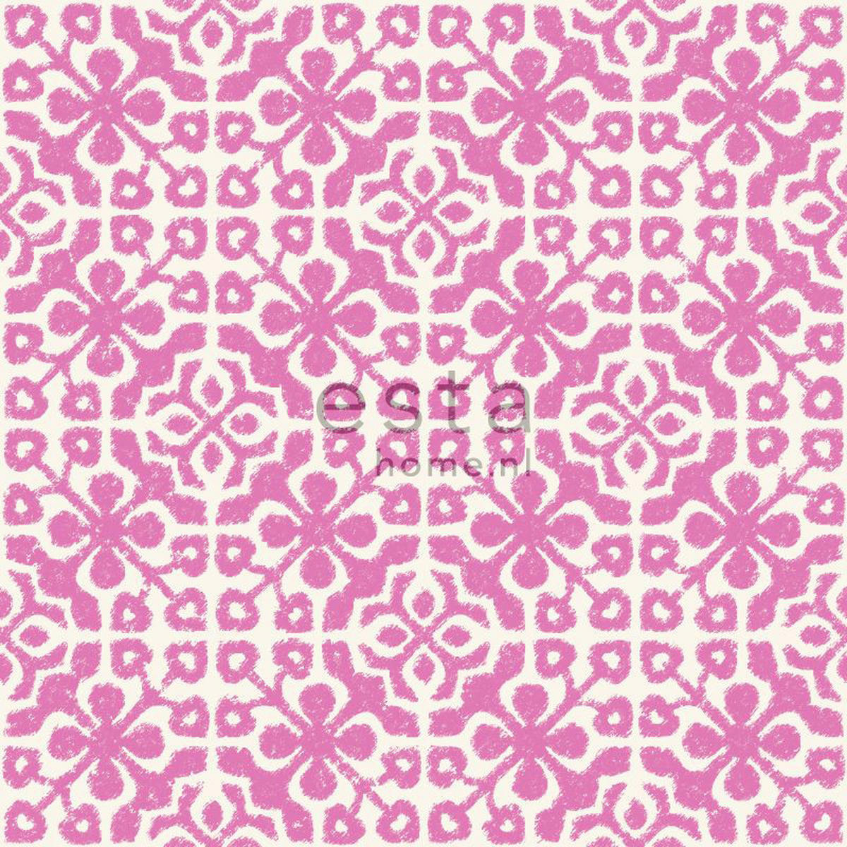 TAPETE abgenutzte Fliesen 53 cm x 10.05 m - Pink, Papier (53/1000cm) - ESTAhome