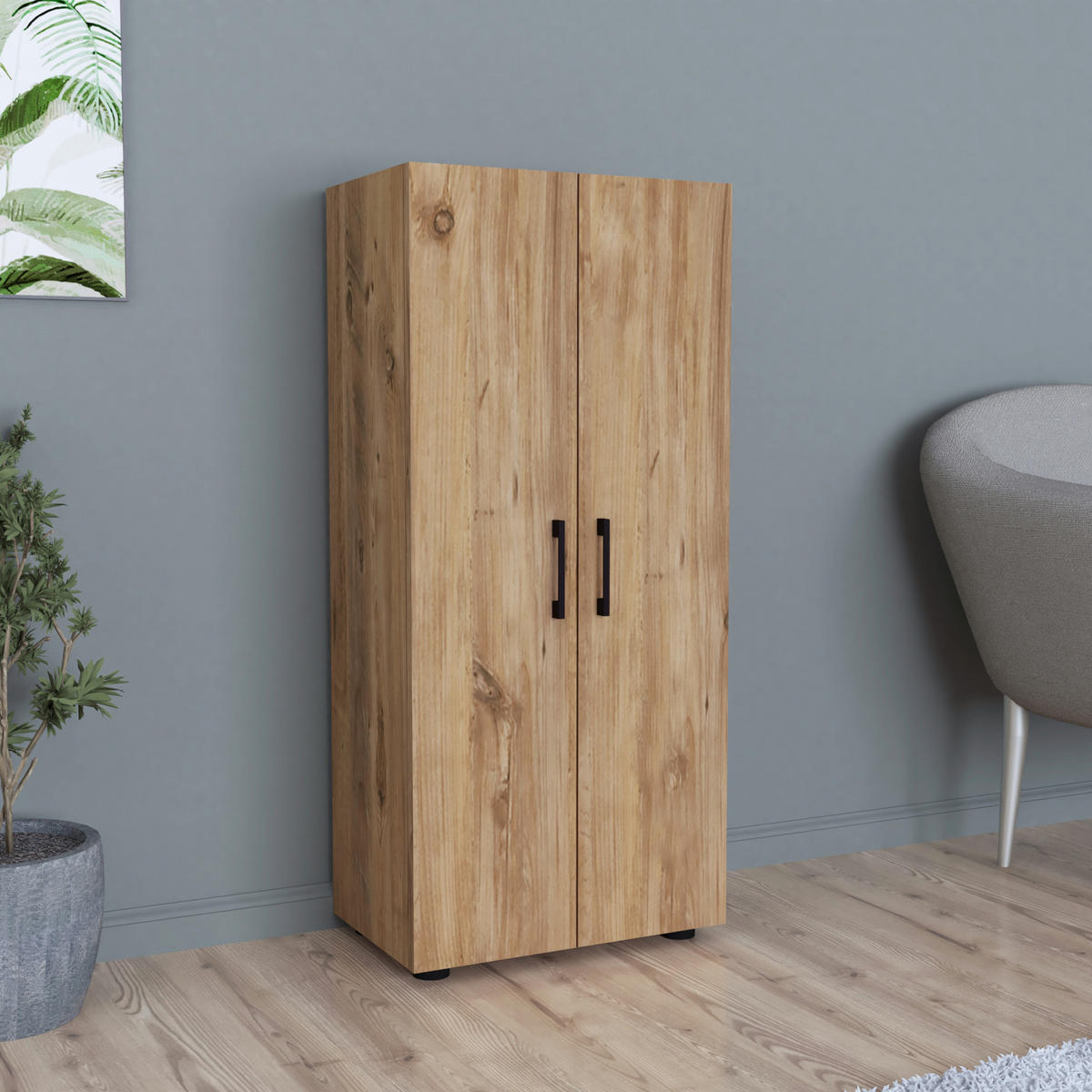 UNIVERZÁLNÍ SKŘÍŇ Åsnes - barva dubu, kompozitní dřevo (49/108/32cm) - [en.casa]