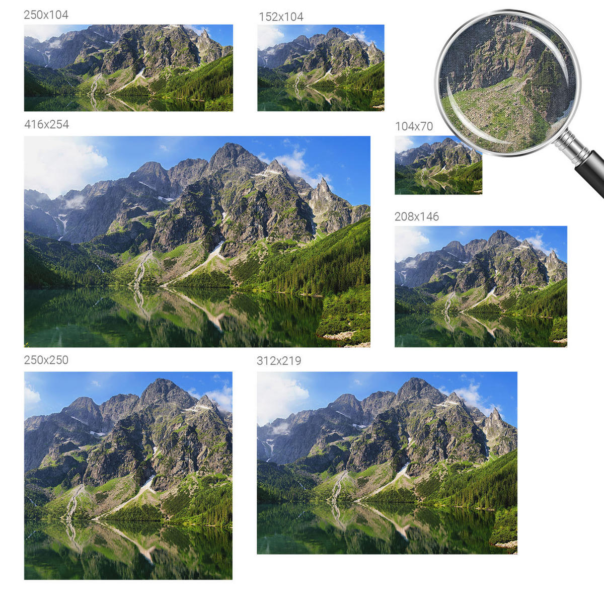 FOTOTAPETE 104x70 cm - Malerische Berge - Blau, Textil (104/70cm) - Wallfluent