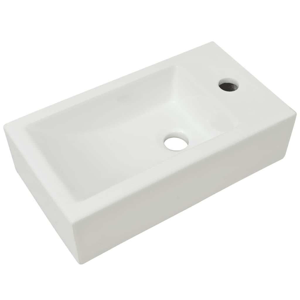 WASCHBECKEN Kusko 46/25.5/12 cm - Weiß, Keramik (46/12/25.5cm) - Nettlife