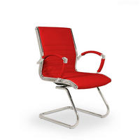 BESUCHERSTUHL Montreal Echtleder Rot – ergonomisch, 150 kg belastbar - Rot, Leder/Metall (60/95/60cm) - Versee