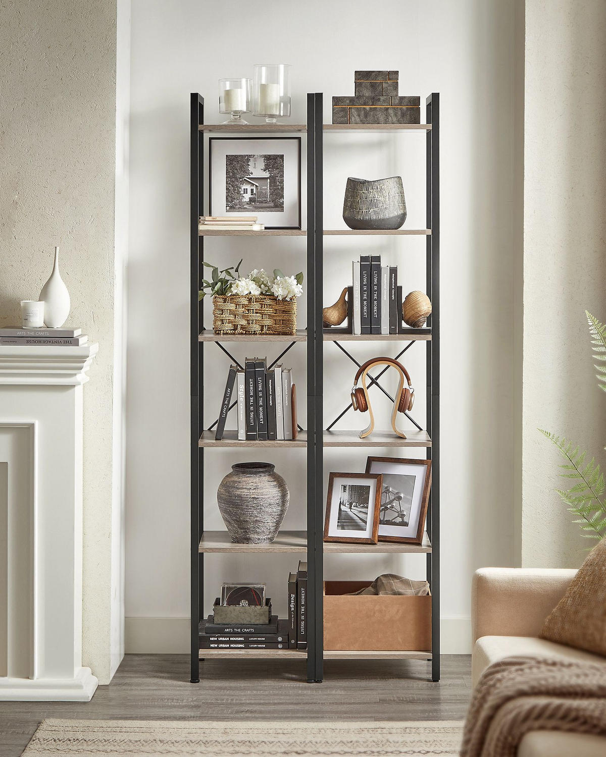 BÜCHERREGAL ABIDJAN - Schwarz, Holzwerkstoff (40/187.5/30cm) - Hansiro