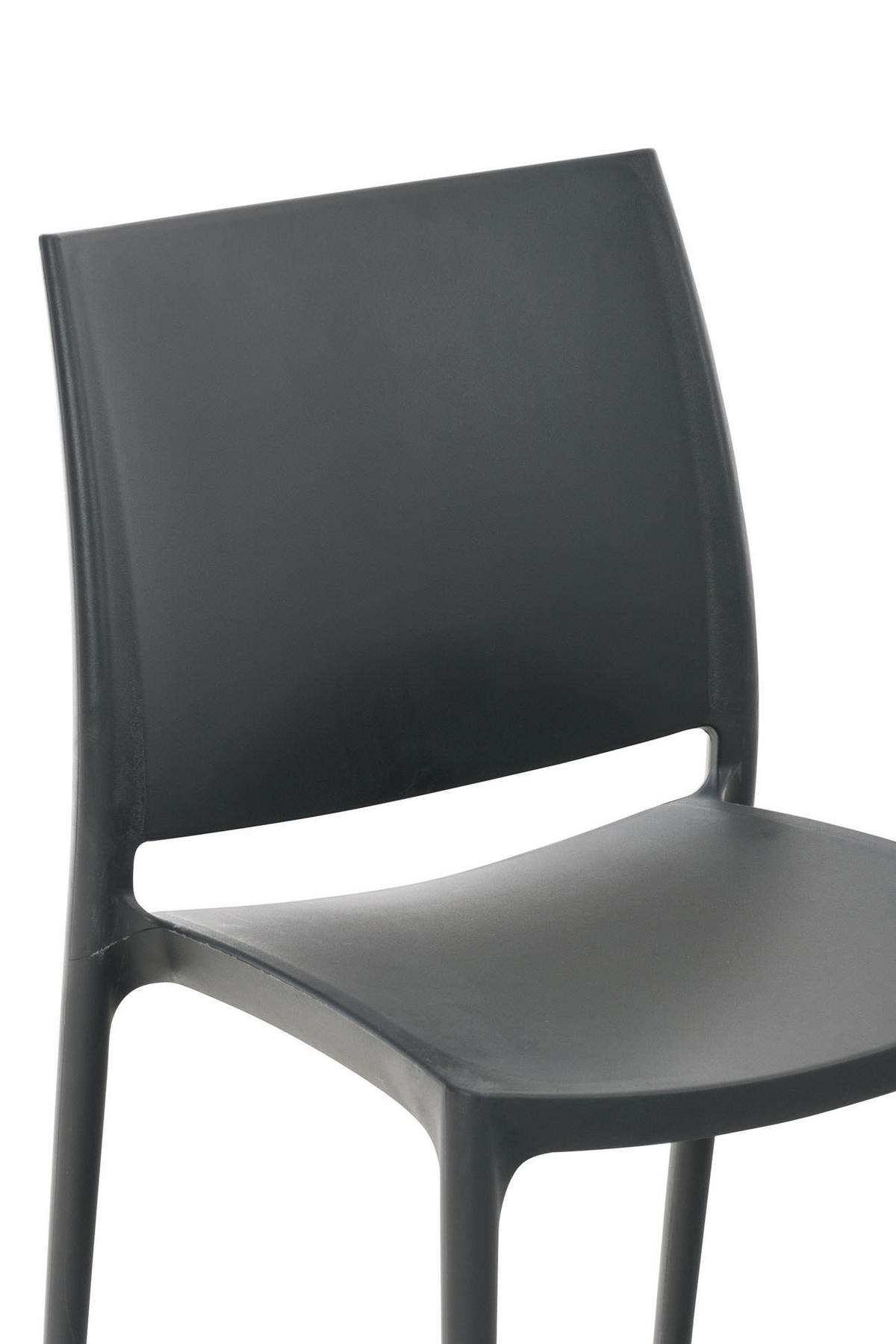 GARTENSTUHL 4er Set Kunststoff dunkelgrau - Dunkelgrau, Kunststoff (44/81/50cm) - CLP