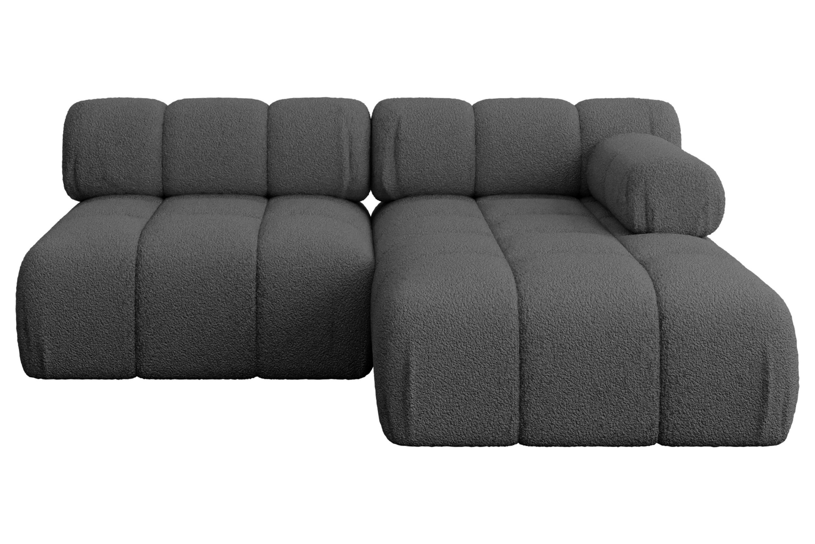 ECKSOFA modulares Sofa Razon-L1 - 190x160x70 cm Grau Bouclé - Grau, Holzwerkstoff/Textil (190/160cm) - ALTDECOR