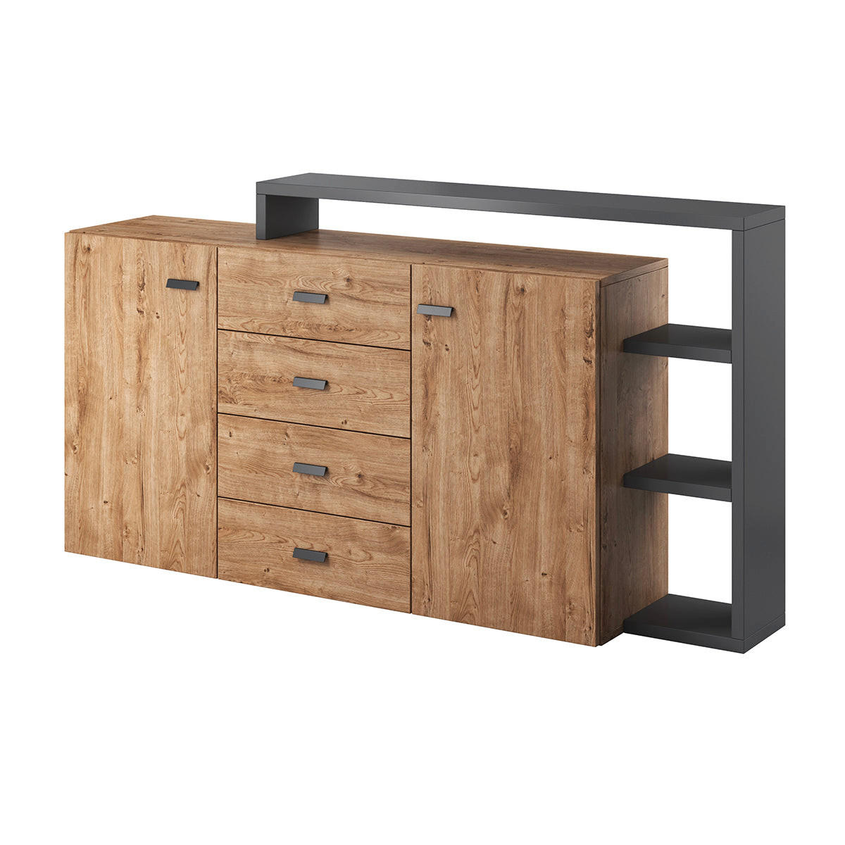 SIDEBOARD Ilyes Holz und Grau - Grau, Holzwerkstoff (180/98/37cm) - Petits-meubles