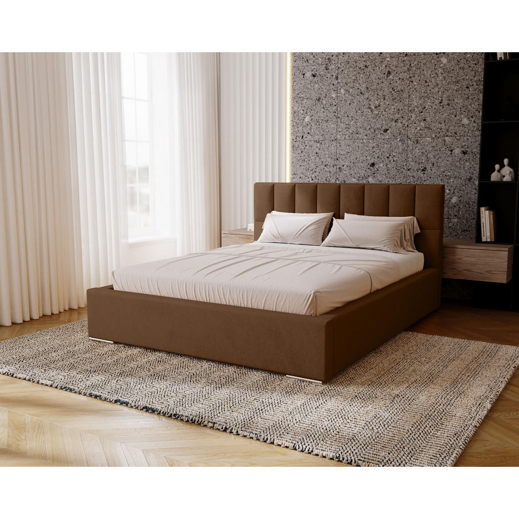 Thumbnail - Marpur Polsterbett, Dunkelbraun, Textil, Höhe ca. 15 cm, 120x200 cm, Oeko-Tex® Standard 100, Schlafzimmer, Betten, Polst...