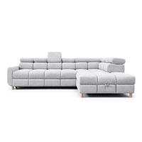 ECKSOFA - BUN - Hellgrau - Arena 15 - Rechts - Hellgrau, Holzwerkstoff (276/209cm) - Möblo