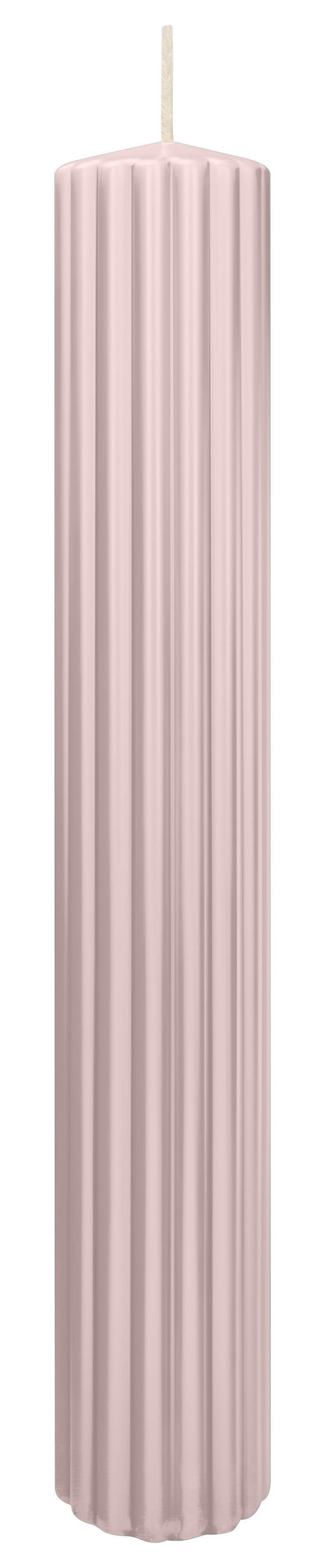RILLEN KERZEN Rose 300 x Ø 45 mm, 4 Stück - Rosa, Paraffin (8/15/15cm) - Wiedemann Kerzen