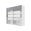 KLEIDERSCHRANK London III 180, mit RGB LED Beleuchtung - Silberfarben/Weiß, Holzwerkstoff/Kunststoff (180/215/58cm) - MIRJAN24