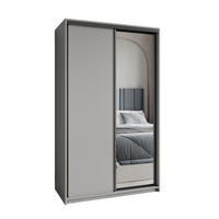 SCHWEBETÜRENSCHRANK TAVI 120/205/60 cm 2-türig mit Spiegel Graphitfarben - Graphitfarben, Holzwerkstoff (120/205/60cm) - MASSENO