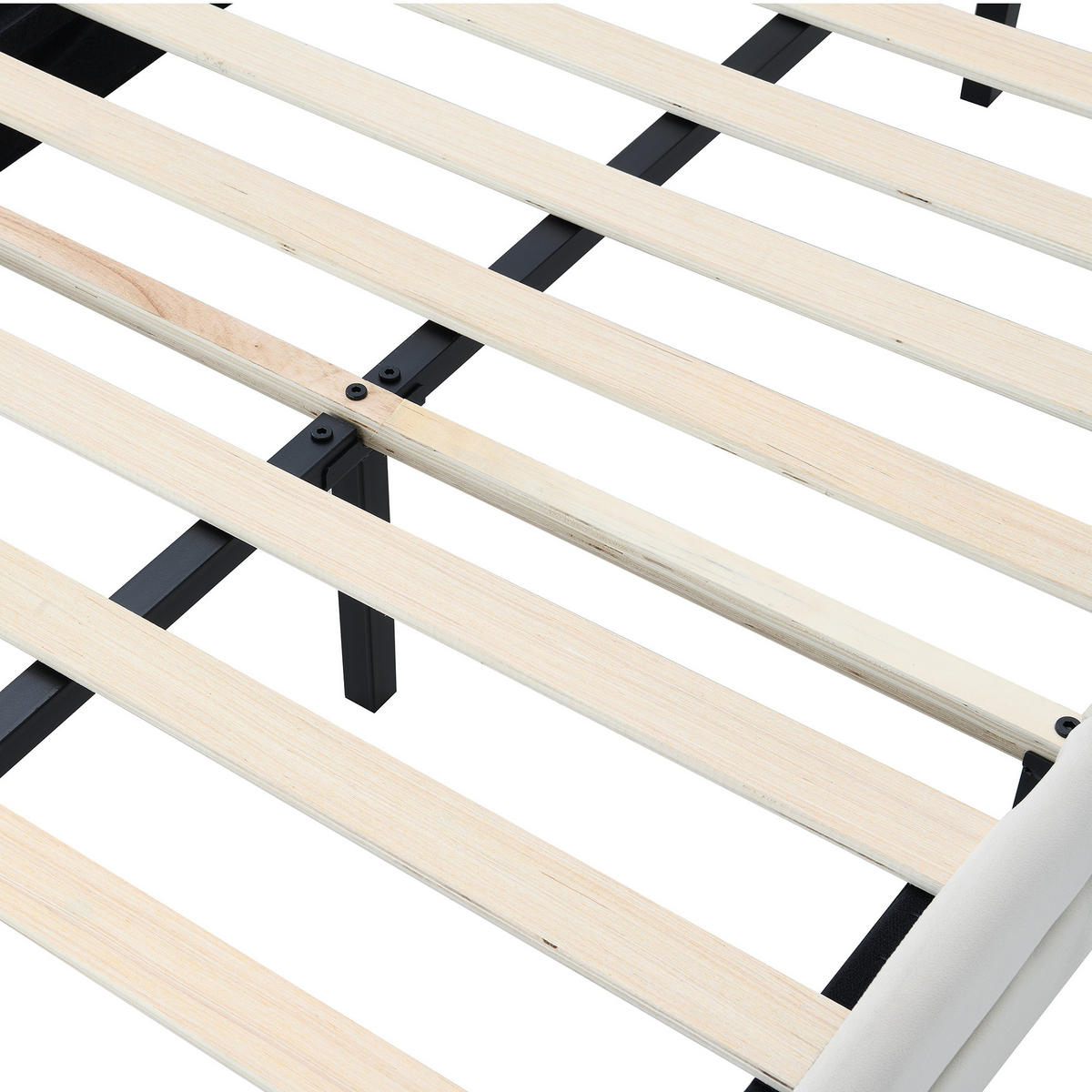 KINDERBETT 90/200 cm DE-04273, mit Wolken-Kopfteil, LED und Samtbezug, in Beige - Beige, Holzwerkstoff/Metall (90/200cm) - ComfortXL