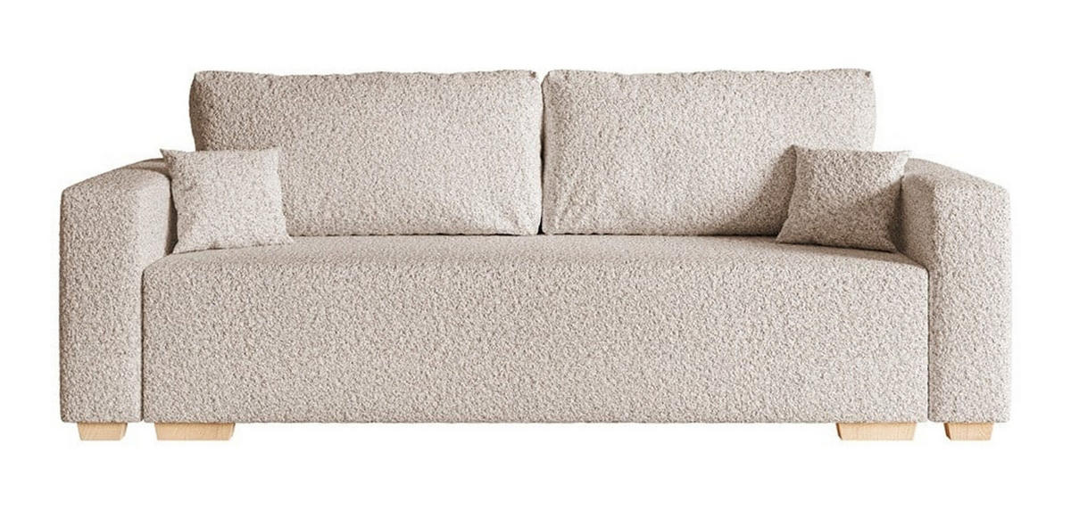 SCHLAFSOFA SOFIA, Sofa mit Schlaffunktion und Bettkasten, Farbe: Taupe, Bouclé-Stoff - Taupe, Textil (236/92/85cm) - Sepro Meble