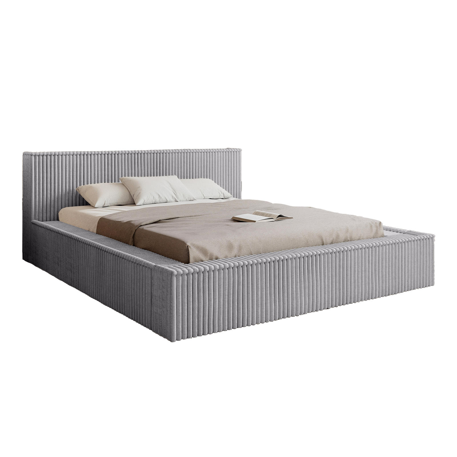 POLSTERBETT ALENZO 180x200 cm, Grau - Grau, Textil (200/180cm) - Fedve