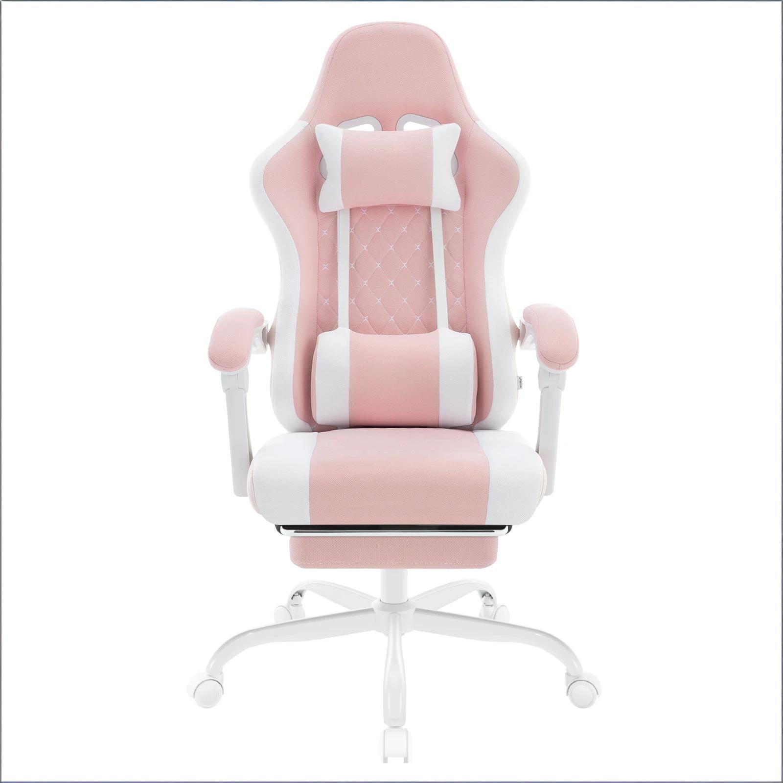 GAMINGSTUHL Pink/Weiß 70/70/127 cm - Pink, Metall (70/127/70cm) - PANGIVO