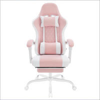 GAMINGSTUHL Pink/Weiß 70/70/127 cm - Pink, Metall (70/127/70cm) - PANGIVO