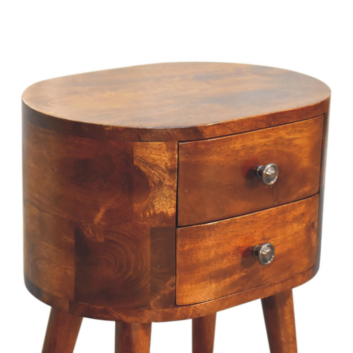 NACHTTISCH Mini - Kastanienfarben/Messingfarben, Holz/Metall (35/50/25cm) - Artisan Furniture