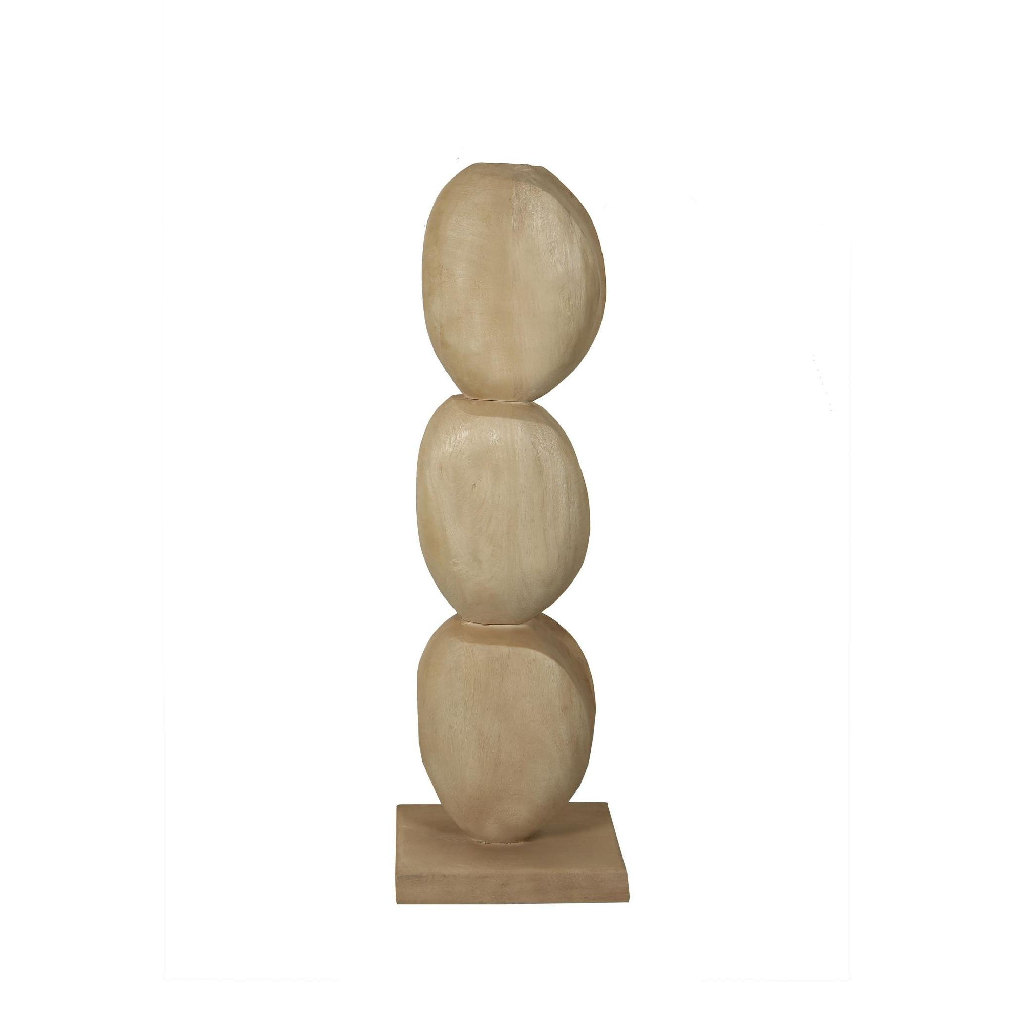 SKULPTUR Kodey Beige 25.5/20/80cm - Beige, Holz (20/80/25.5cm) - PTMD Collection