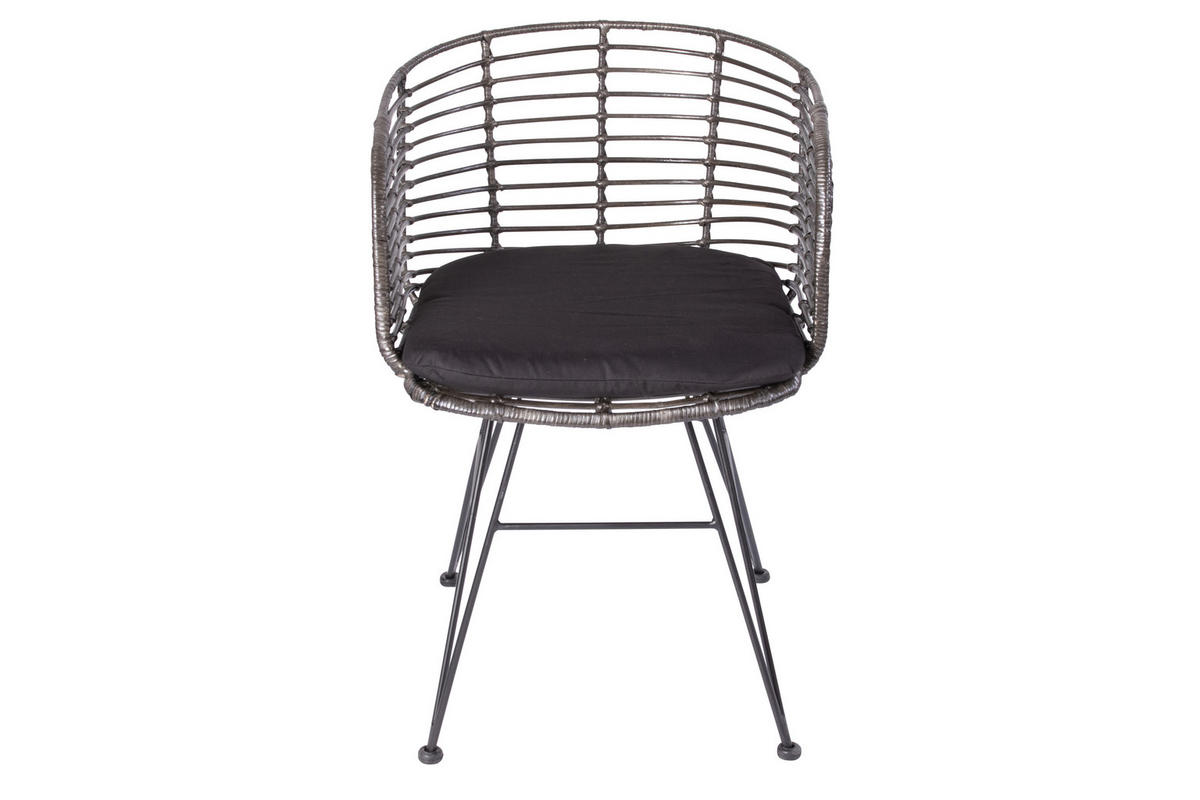 ESSZIMMERSTUHL NAIROBI - Anthrazit/Schwarz, Naturmaterialien/Metall (45/77/45cm) - SAM