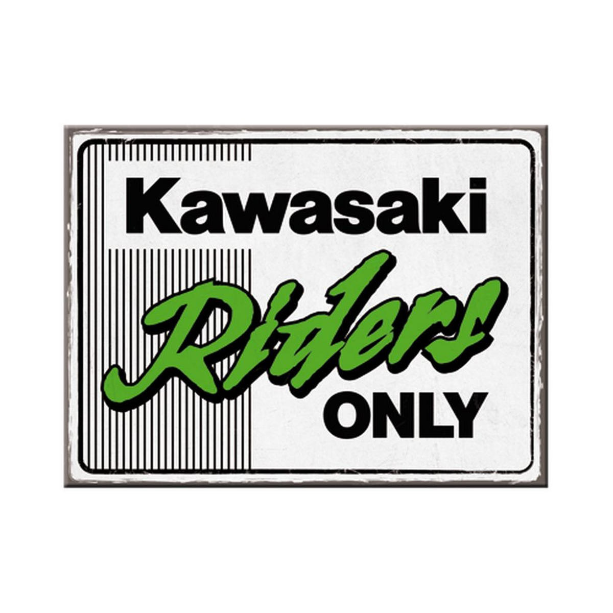 MAGNET 6/8 cm Kawasaki Riders Only Ninja - Multicolor, Metall (8/6/0.1cm) - Nostalgic-Art