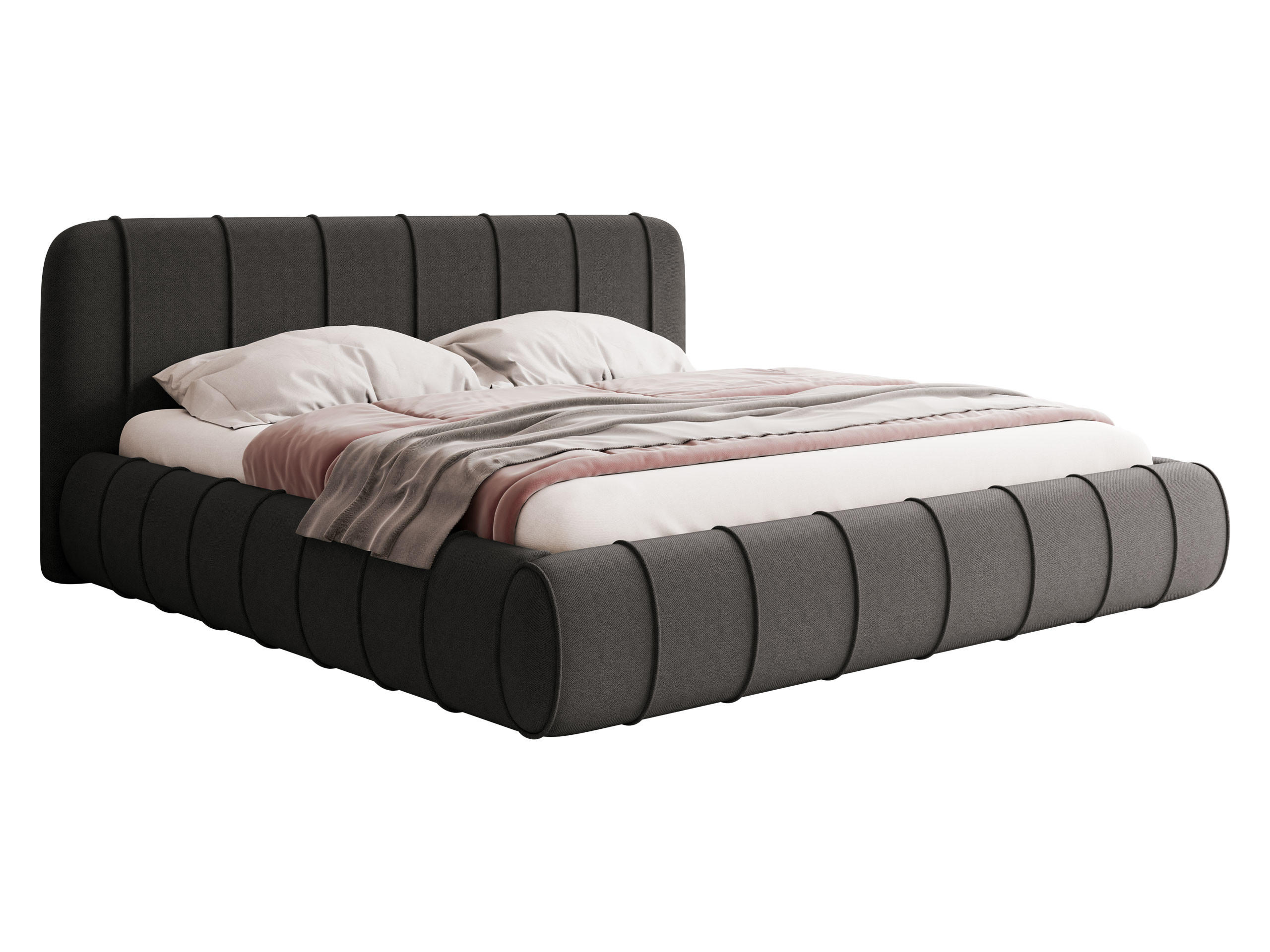 POLSTERBETT Slim XI - Dunkelgrau, Holz/Holzwerkstoff (200/200cm) - MIRJAN24