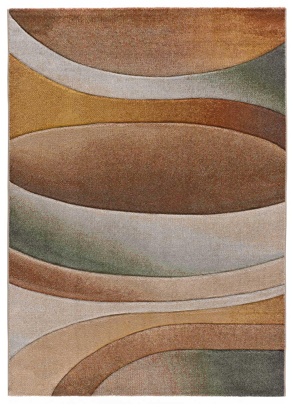 Atticgo Webteppich Mehrfarbig, Kupfer, Grün, Beige 160x230 cm