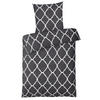 BETTWÄSCHE-RENFORCE 200x200 Anthrazit Muster, Bettbezug aus 100% Baumwolle - Anthrazit, Textil (200/200cm) - Carpe Sonno