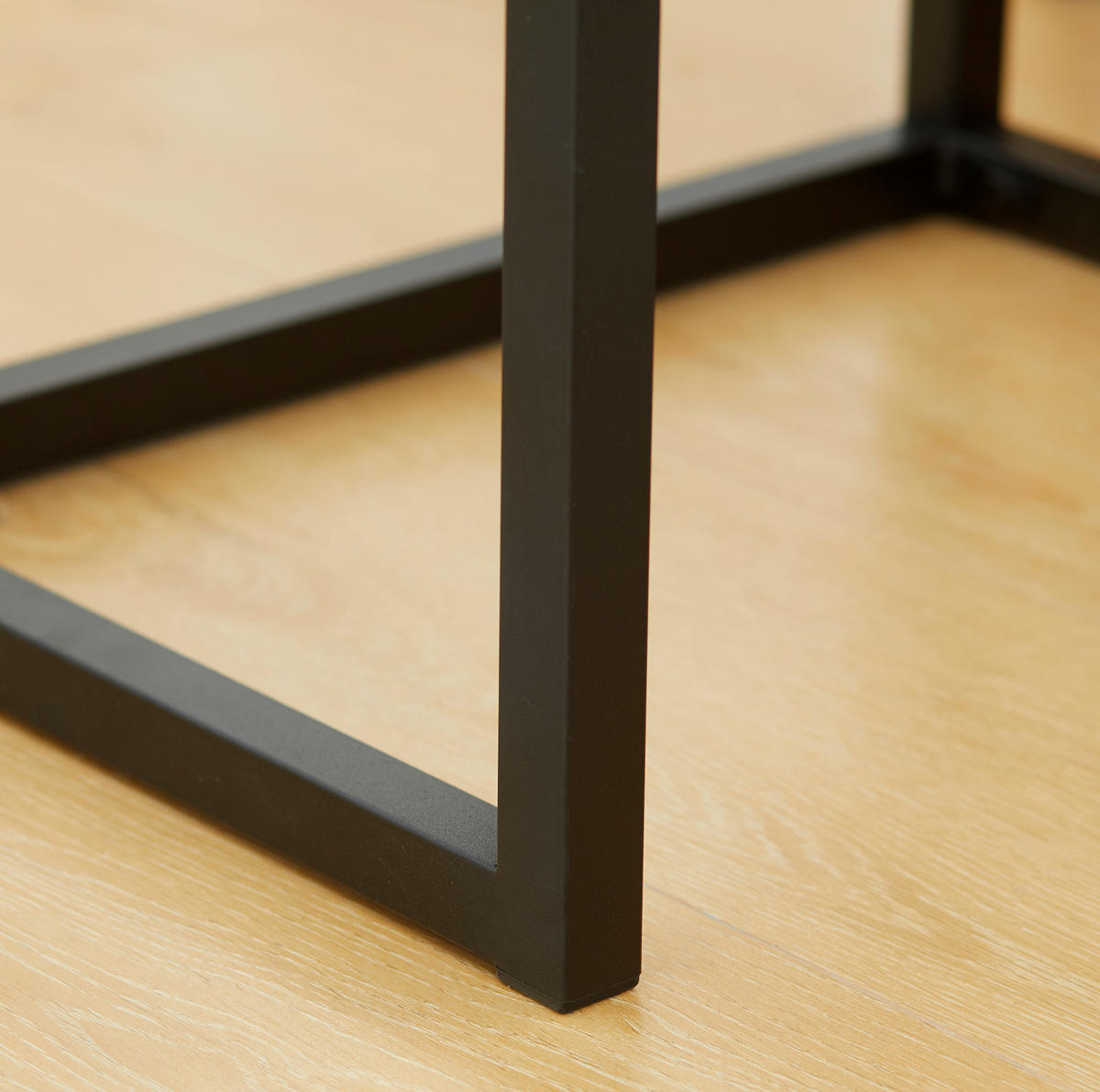 KONSOLENTISCH aus Stahl und Holzwerkstoff 40x30x76 cm Natur mit Schrank im Industriedesign - Naturfarben, Metall (30/40/76cm) - Modfu