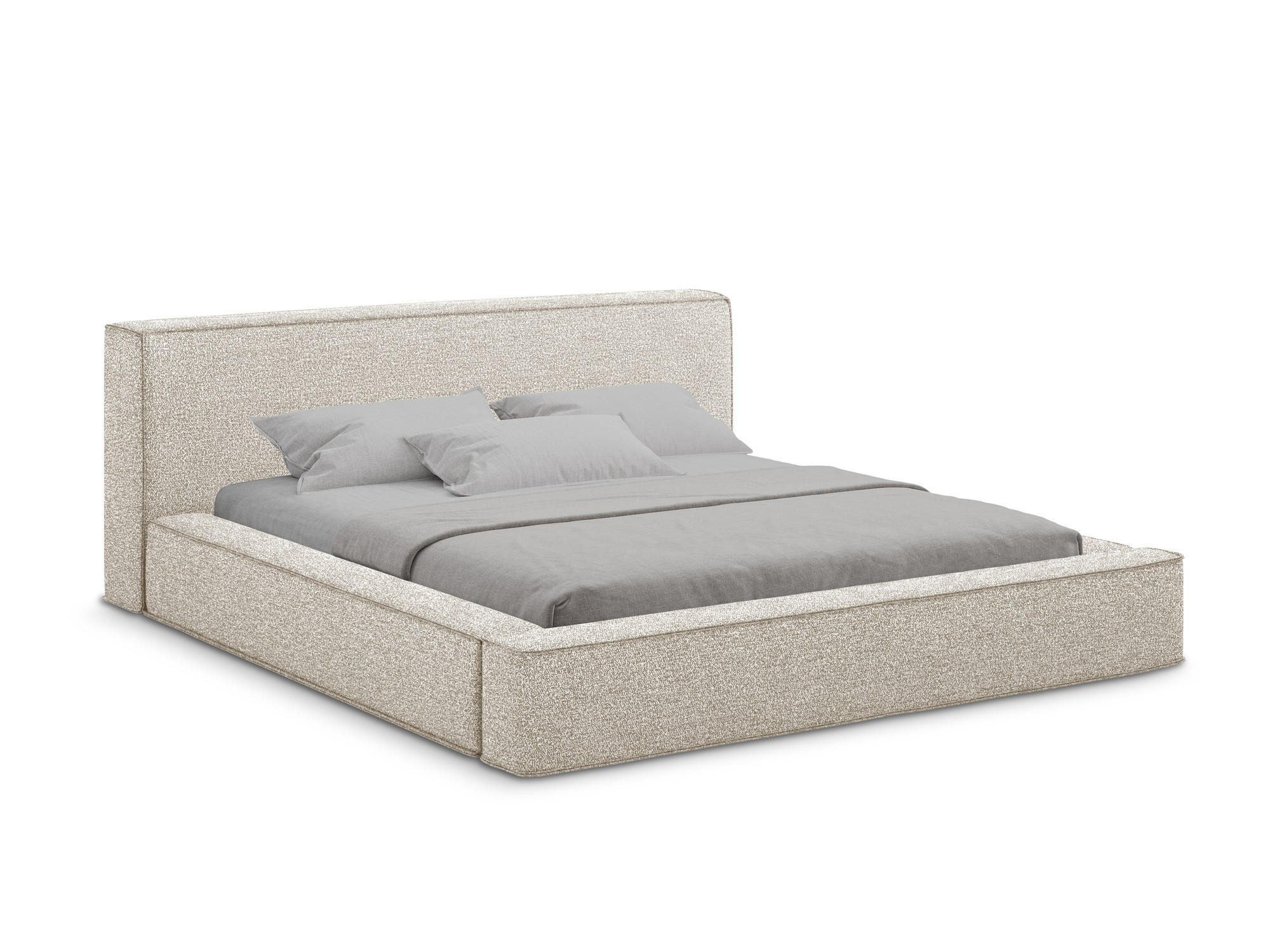 POLSTERBETT mit Bettkasten und Lattenrost 220x240 Beige - Beige/Creme, Kunststoff/Textil (180/200cm) - Makamii