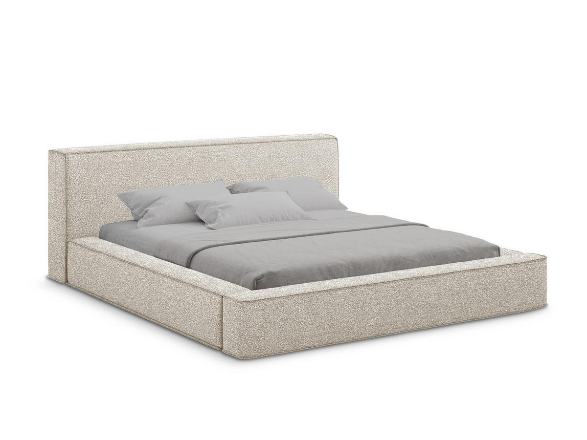 POLSTERBETT mit Bettkasten und Lattenrost 220x240 Beige - Beige/Creme, Kunststoff/Textil (180/200cm) - Makamii