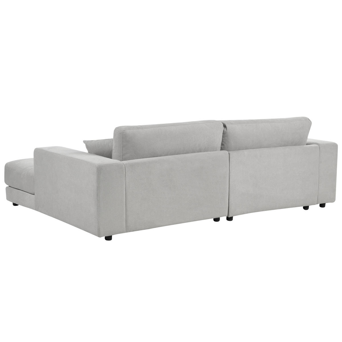 3-SITZER-ECKSOFA hellgrau rechtsseitig Lofoten - Schwarz/Grau, Textil (250/190cm) - Beliani