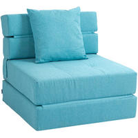 SCHLAFSESSEL 2-in-1 mit Schlaffunktion 70/70/61 cm / 70/174/15 cm Blau - Blau, Textil (70/61/70cm) - Redom