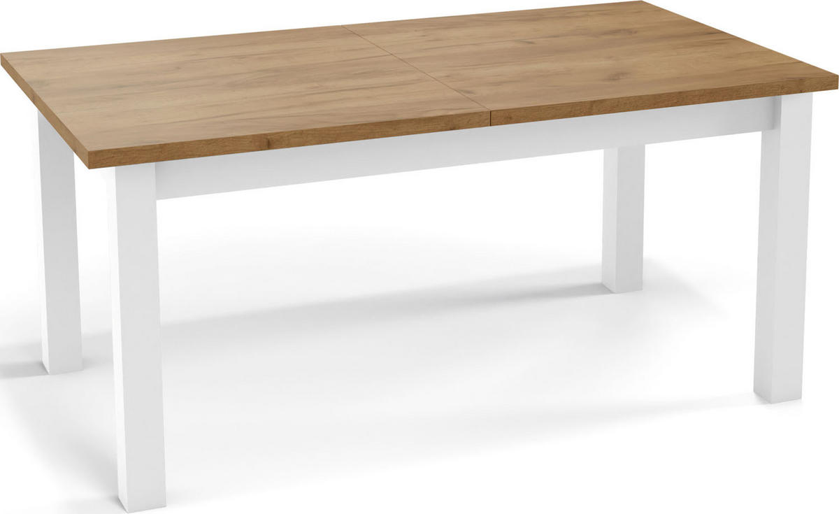 ESSTISCH Molly rechteckig ausziehbar, Wotan Eiche 160-200/80/75 cm - Eiche Wotan/Weiß, Holz/Holzwerkstoff (160/80/75cm) - WFL GROUP