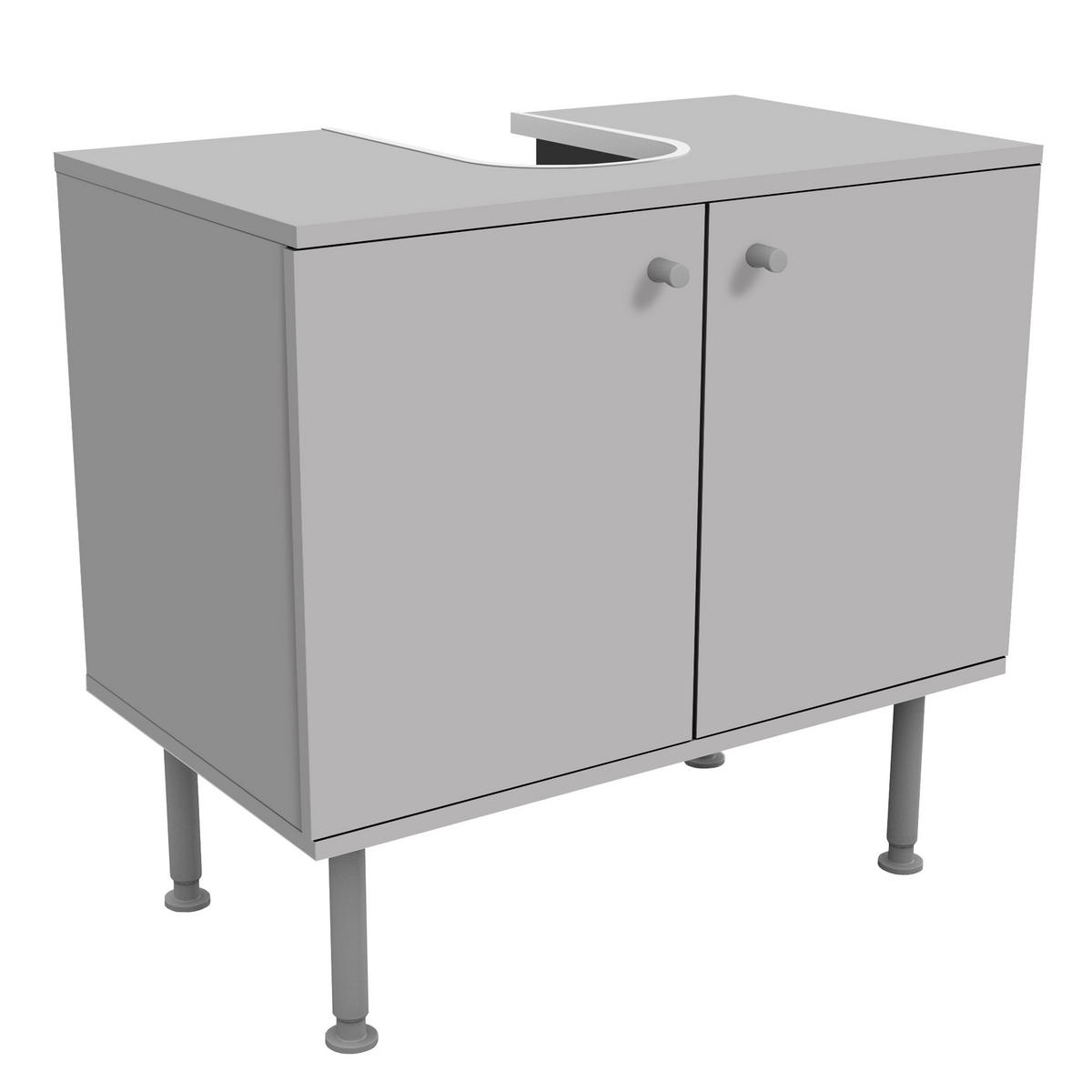 WASCHBECKENUNTERSCHRANK Achatgrau 60/55/35 cm - Grau, Holzwerkstoff (60/55/35cm) - Bilderwelten