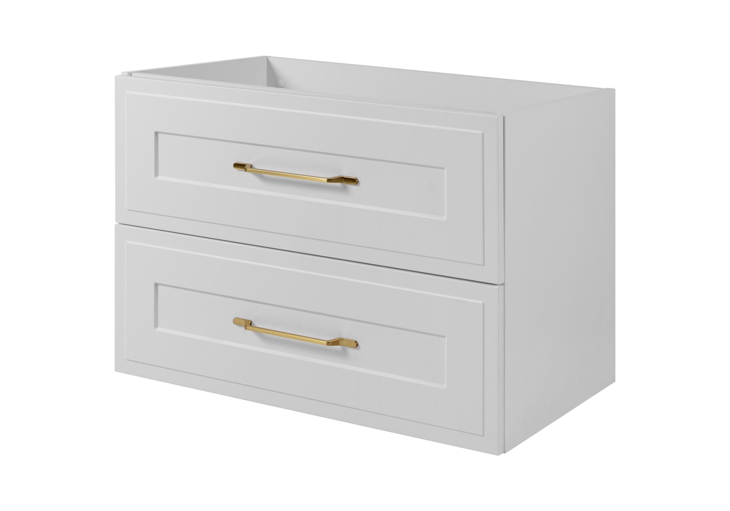 WASCHTISCHUNTERSCHRANK im klassischen Stil, weiß, 80 x 57 x 46 cm - Goldfarben/Weiß, Holzwerkstoff (80/57/46cm) - 3XE LIVING