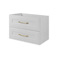 WASCHTISCHUNTERSCHRANK im klassischen Stil, weiß, 80 x 57 x 46 cm - Goldfarben/Weiß, Holzwerkstoff (80/57/46cm) - 3XE LIVING