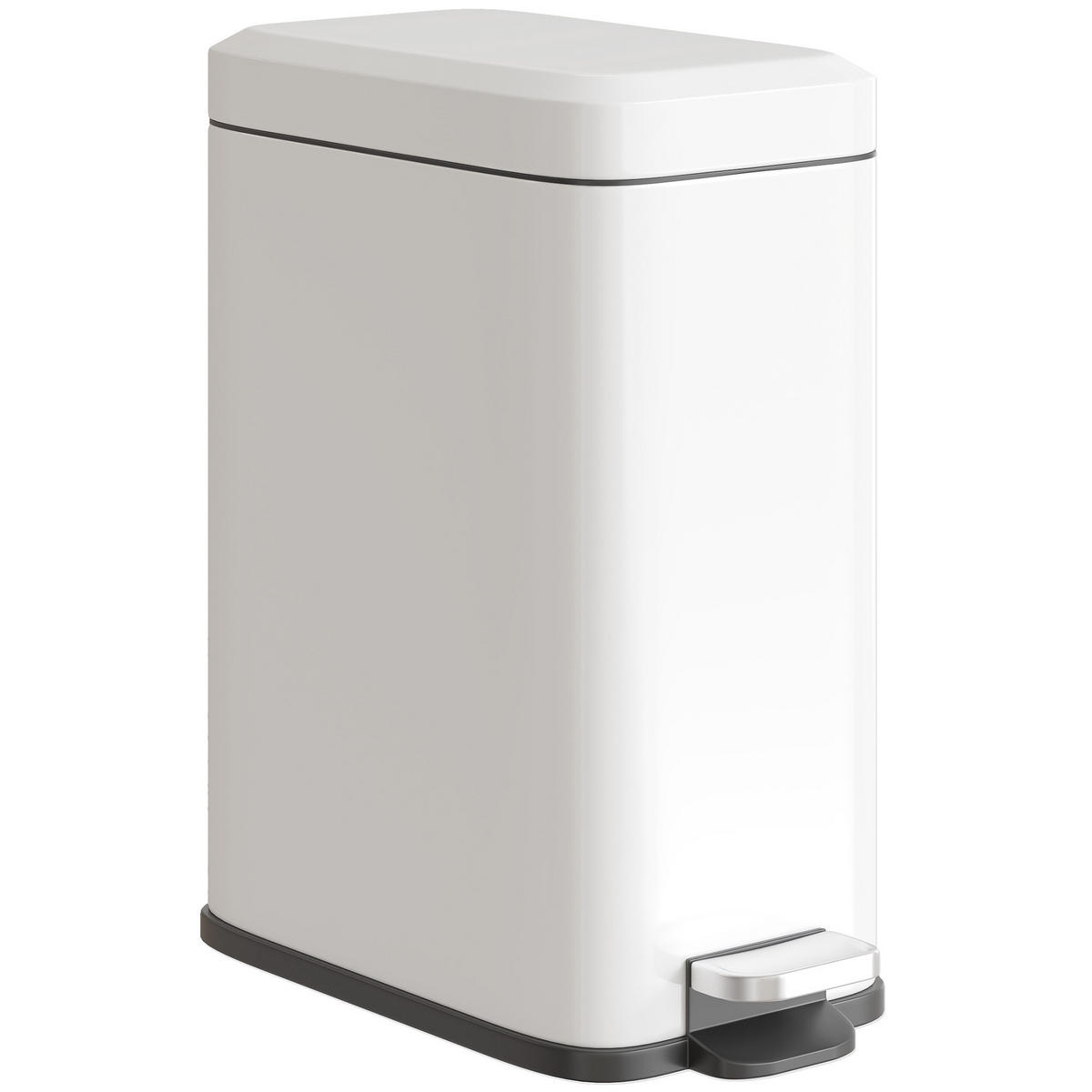 MÜLLEIMER 5L Treteimer Abfalleimer mit Deckel und Fußpedal für Wohnzimmer - Weiß, Metall (14/32/29.2cm) - HOMCOM