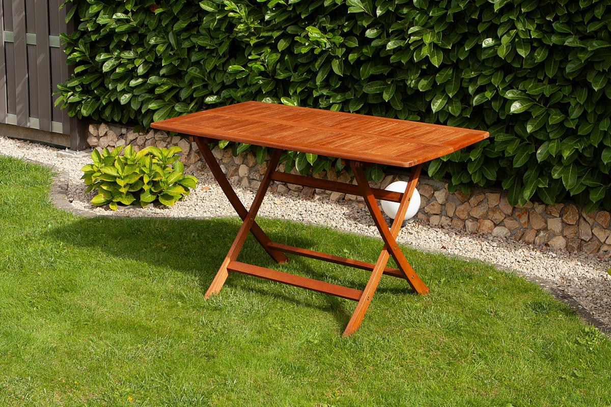 GARTENTISCH Bozen rechteckig Klapptisch - Eukalyptusholzfarben, Holz (120/70/74cm) - DELUKE