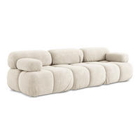3-SITZER SOFA Chenille Stoff Beige - Beige/Creme, Kunststoff/Textil (285/70/96cm) - LaMiaSofa