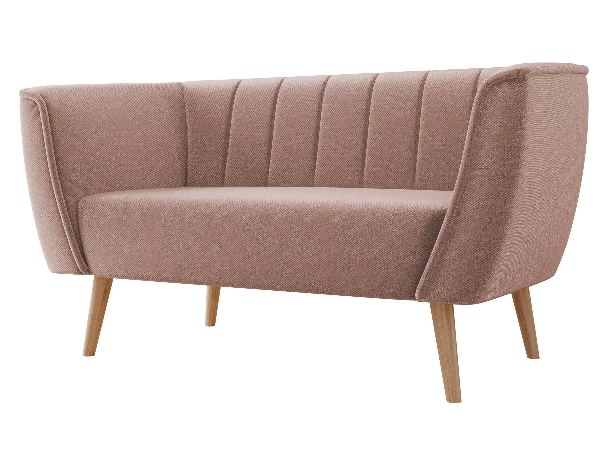 SOFA Pas 2 - Naturfarben/Rosa, Holz/Textil (142/75/74cm) - MIRJAN24