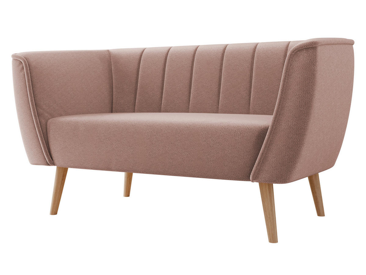 SOFA Pas 2 - Naturfarben/Rosa, Holz/Textil (142/75/74cm) - MIRJAN24