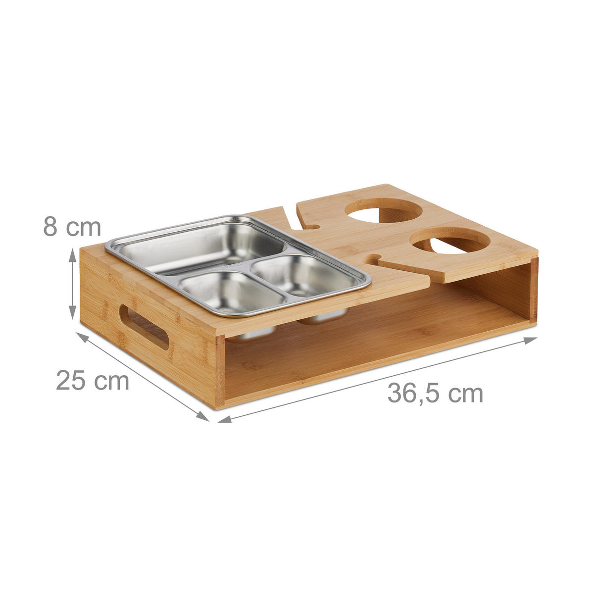 COUCHBAR - Hellbraun, Holz/Metall (36.5/8/25cm) - Relaxdays