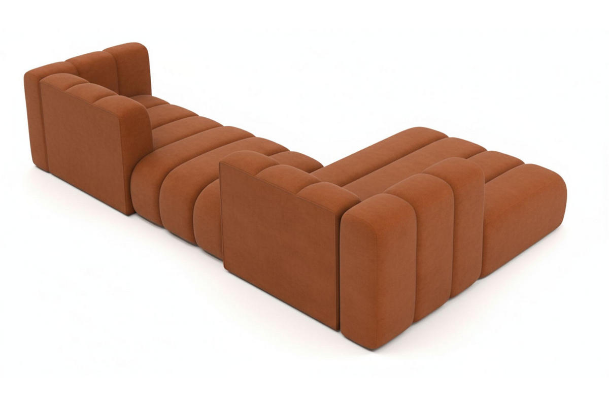 ECKSOFA L-Form Grand L 319 cm, Veloursstoff Salvador, Braun, Rechts - Braun, Holz (319/179cm) - Kaiser Möbel
