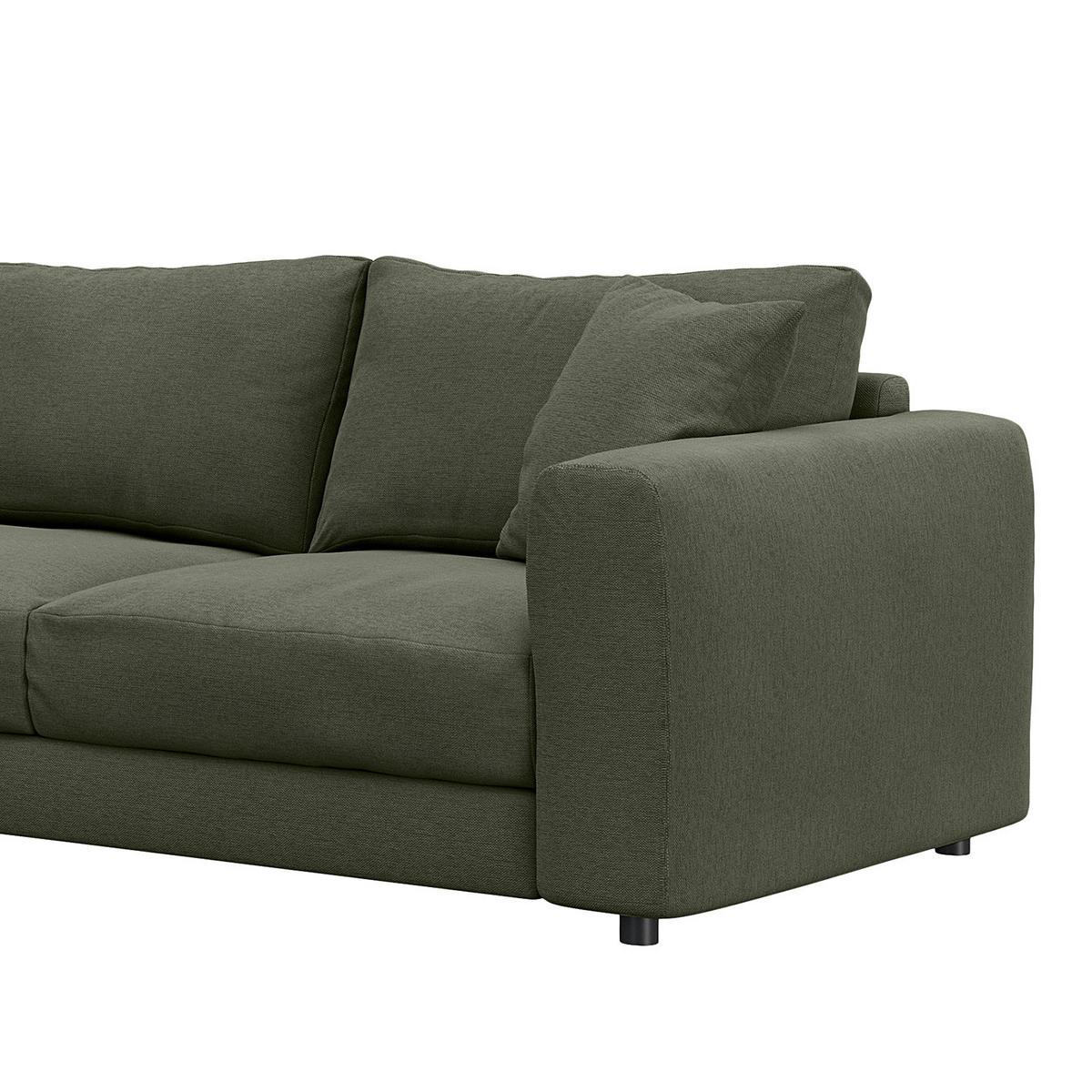 ECKSOFA mit Ottomane - Schwarz/Grau, Kunststoff/Textil (267/254cm) - home24