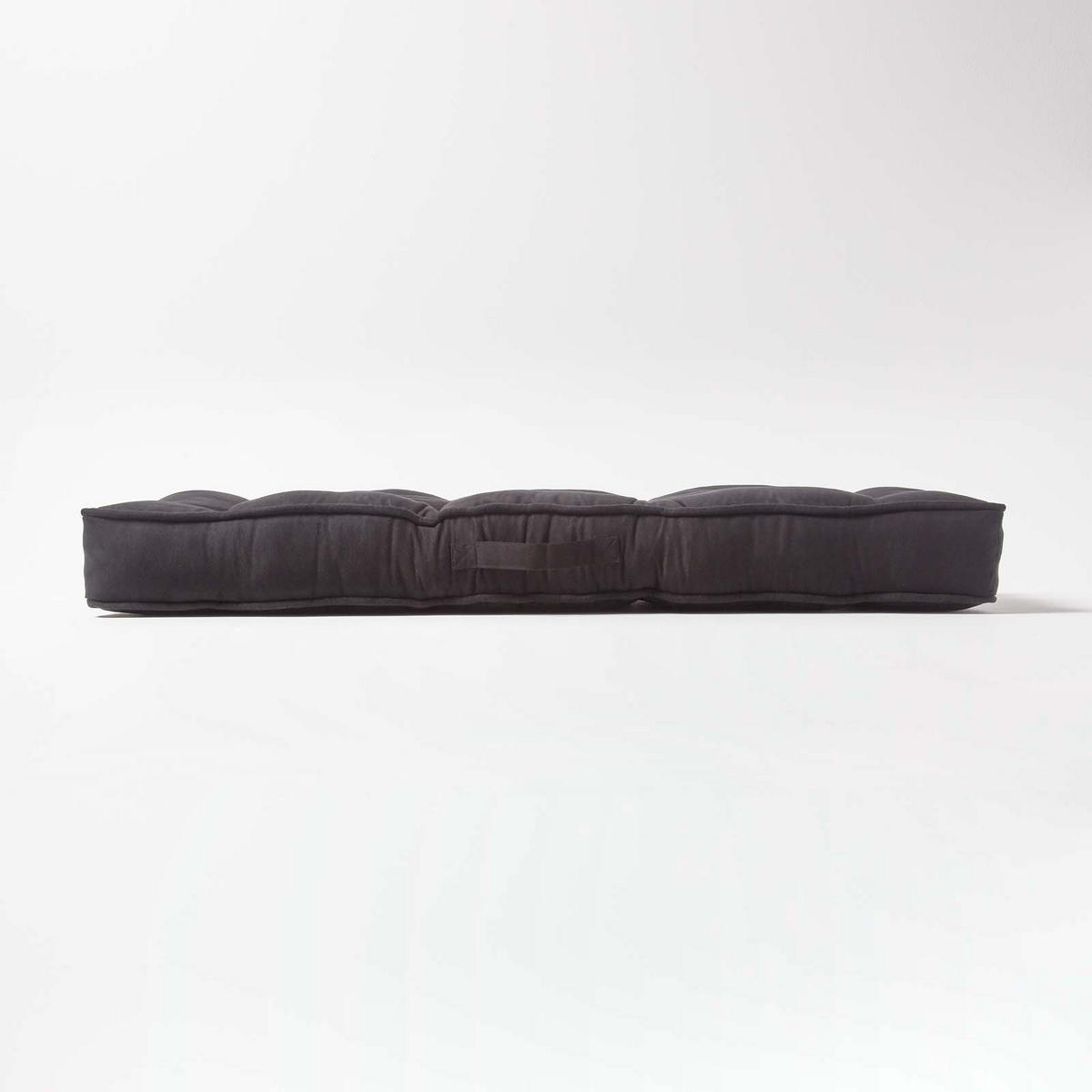 SITZAUFLAGE schwarz 100/48/10 cm – Sofa-Sitzkissen, Velours - Schwarz, Textil (48/100/10cm) - Homescapes