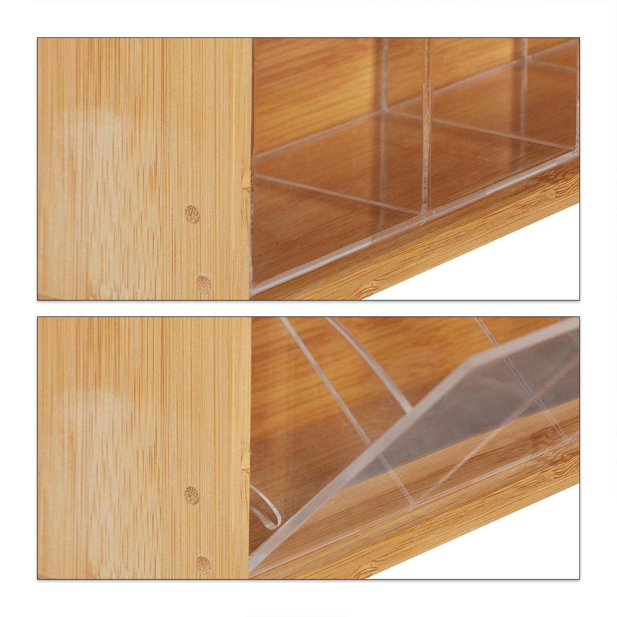 TEEBOX - Hellbraun, Holz/Kunststoff (39/11.5/8cm) - Relaxdays