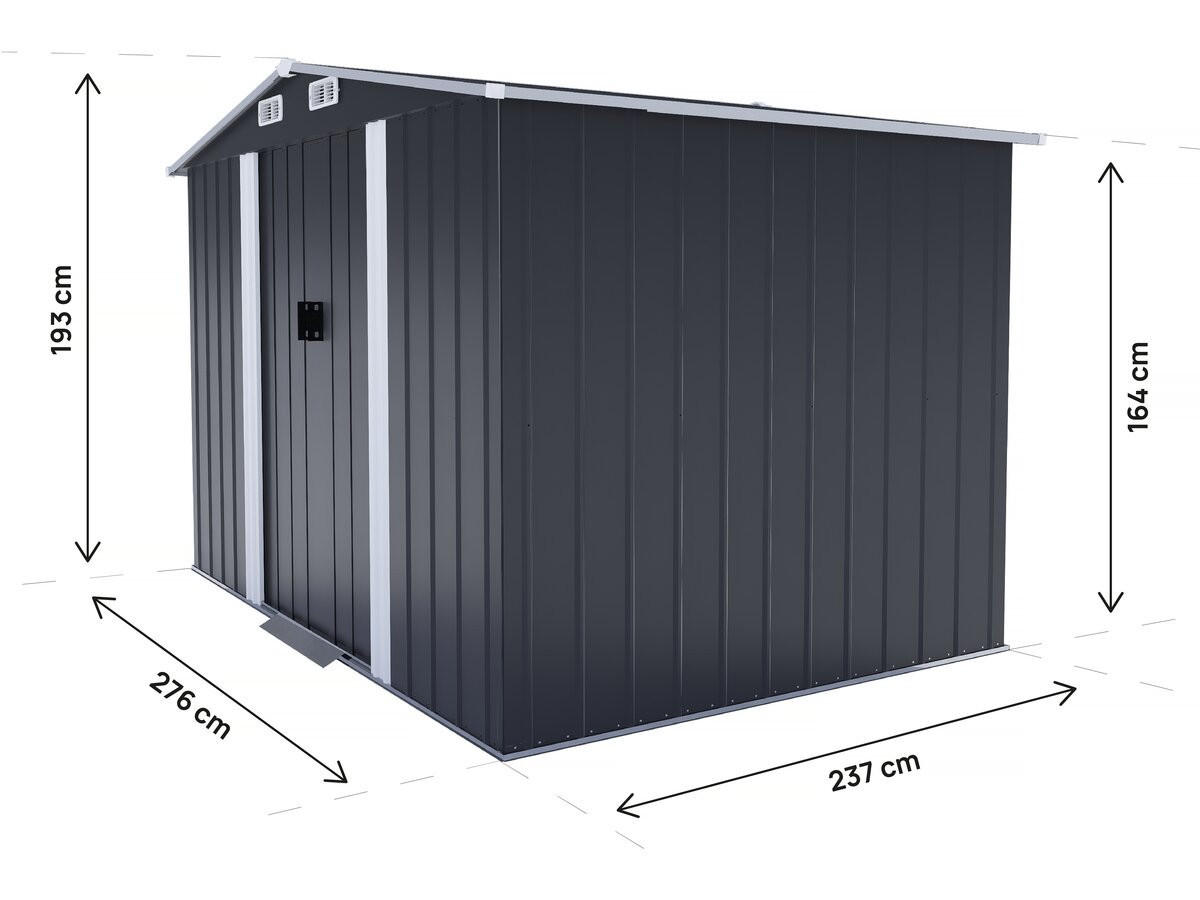 METALL-GARTENHAUS boston Grau - Grau, Metall (237/193/276cm) - Habitat Garten