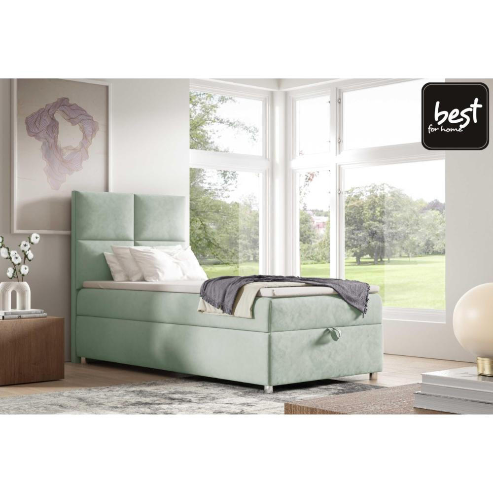 BOXBETT mit Bettkasten Trinity K2-SINGLE Bonellfederkern inkl - Mintgrün, Holz/Holzwerkstoff (90/200cm) - Best For Home