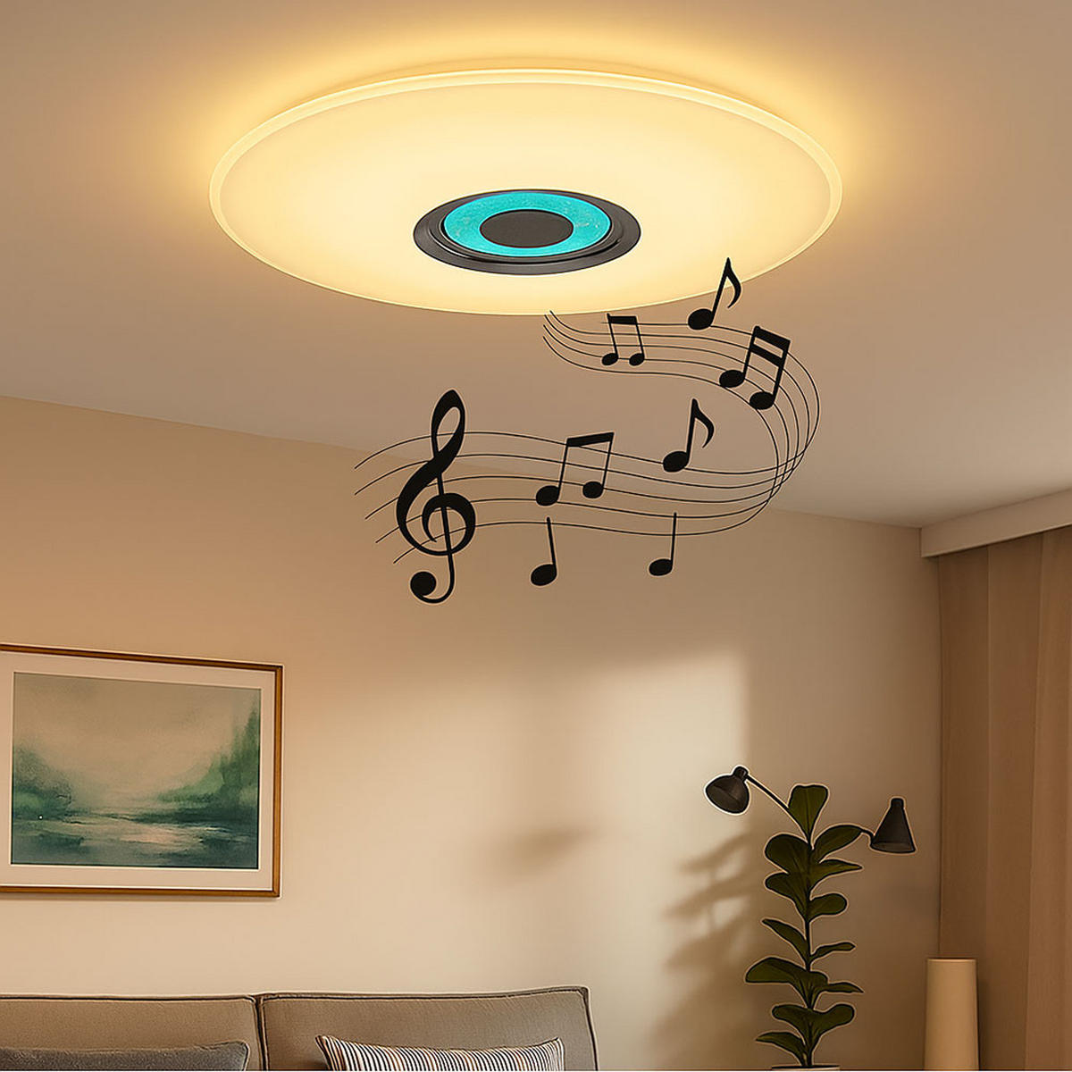 LED DECKENLEUCHTE Metall Weiß - Weiß, Metall (47.5/47.5/5.7cm) - Globo Lighting